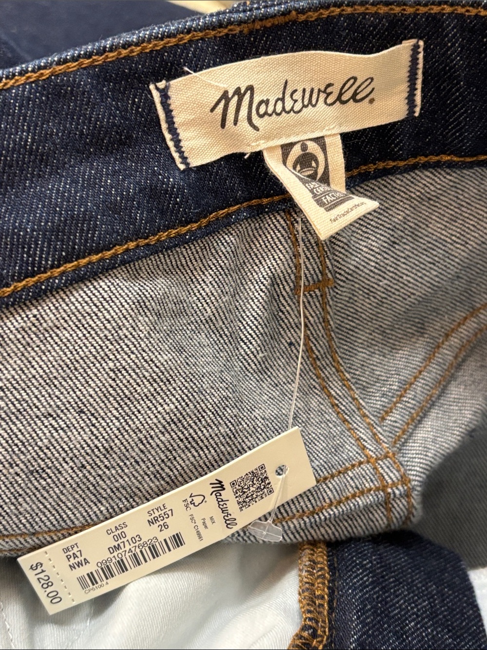 NWT Madewell The Curvy '90s Straight Jean Norman Wash Comfort Stretch Size 26 - Picture 13 of 16